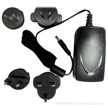 Universal Interchangeable 18V/1.3A Wall-mount AC/DC Adapter with US/EU/UK/Australia Plug